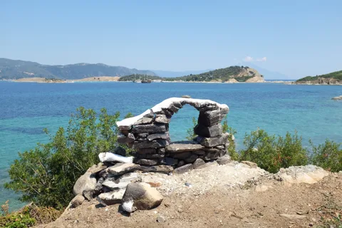 Turquoise bay in Chalkidiki