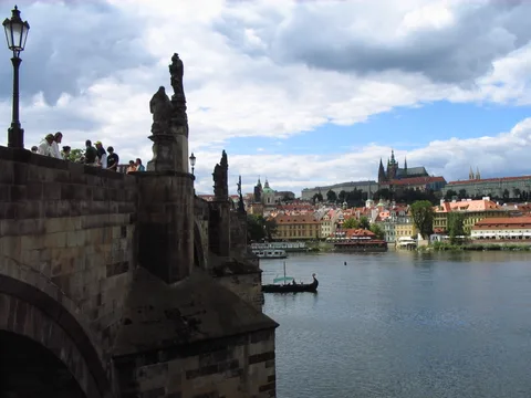 Charles Bridge and the Prague Castle skyline across the Vltava