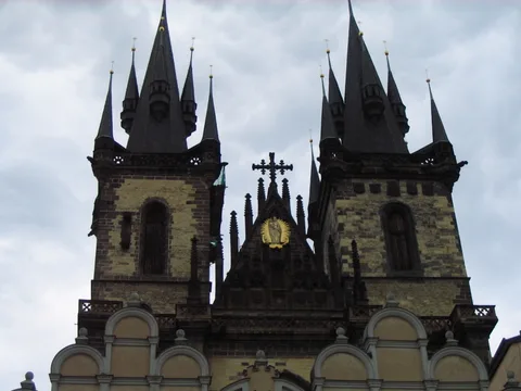 Twin towers of the Church of Our Lady before Tyn in Prague